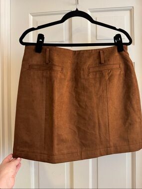 Petite Studio Brown Faux-Suede Mini Skirt